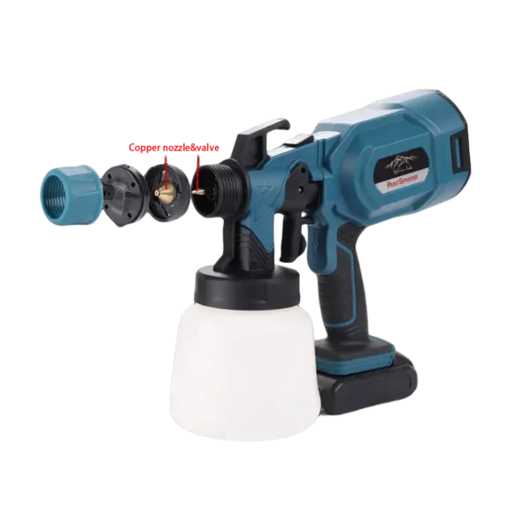 battery powered paint sprayer with copper nozzle